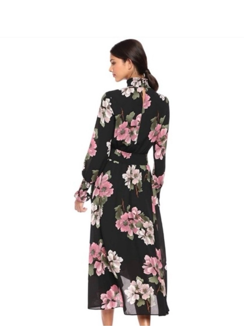 Nanette Lepore High-Low Floral Dress Smock Neck